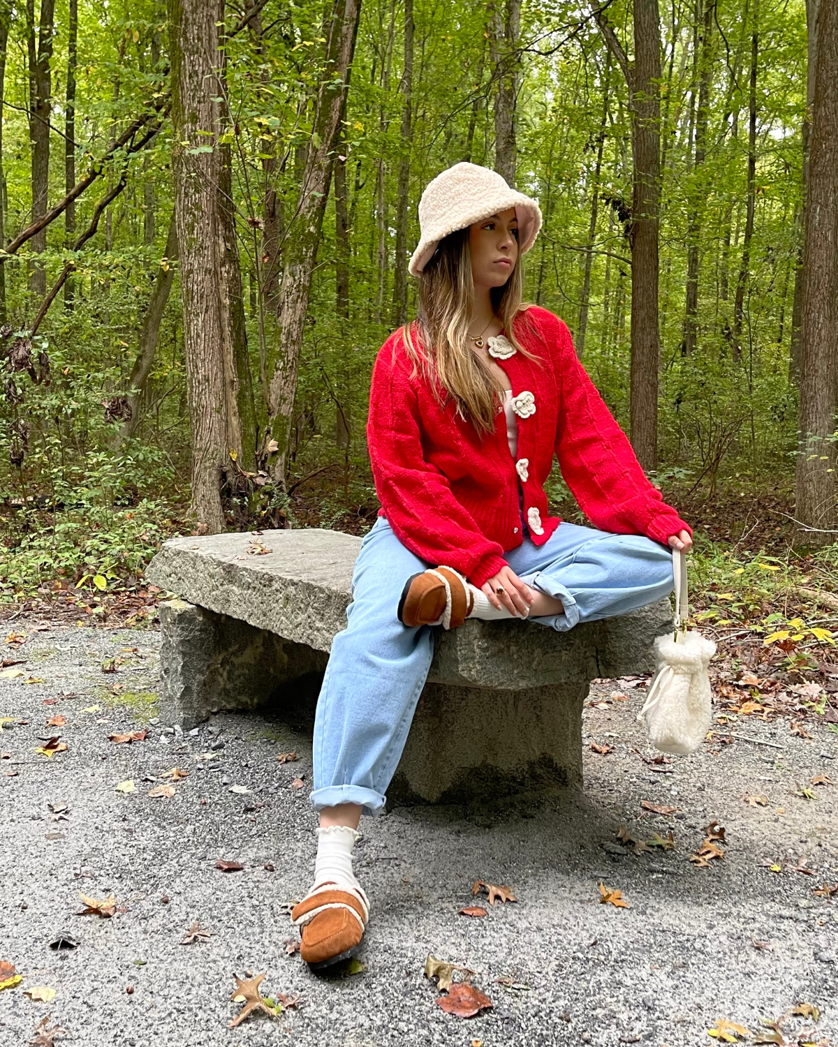 Red Floral Cardigan