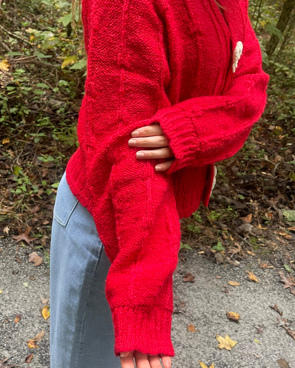 Red Floral Cardigan